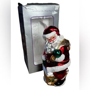 Christmas Santa Figure 11” 1996 Glass by Peschka Holiday Decoration Collectable